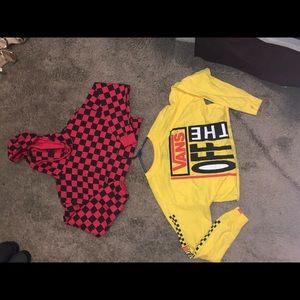 Vans cropped hoodie & cropped long sleeved shirt